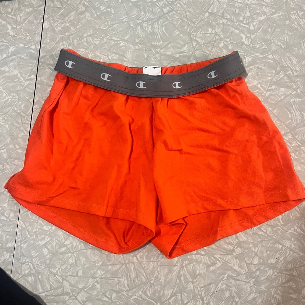 Champion Womens Orange Jersey Knit Athletic Lounge Shorts Size Small